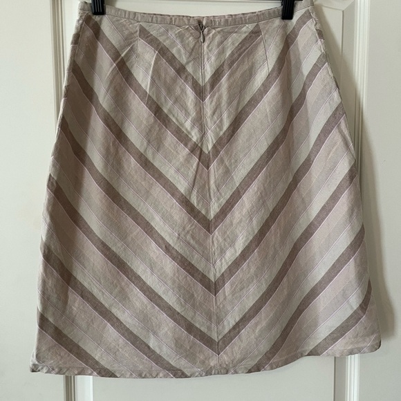 GAP Linen Tan Chevron Patterned Mini Skirt Women’s Size 4 - Picture 5 of 10